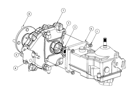Assembly Pump Left Hand Diagram and Parts List for 3654 53AB5B8K100-ZT54 Cub Cadet Lawn Mower
